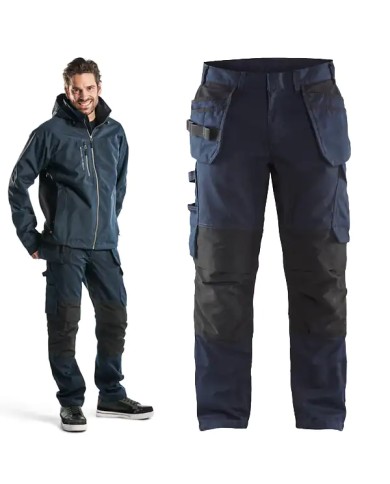 Pantalone da Lavoro BLAKLADER 1496 STRETCH con Tasche portachiodi 149613308699 | BLU - NERO