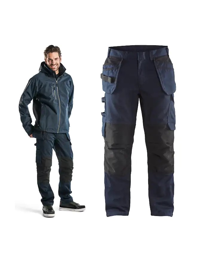 Pantalone da Lavoro BLAKLADER 1496 STRETCH con Tasche portachiodi 149613308699 | BLU - NERO