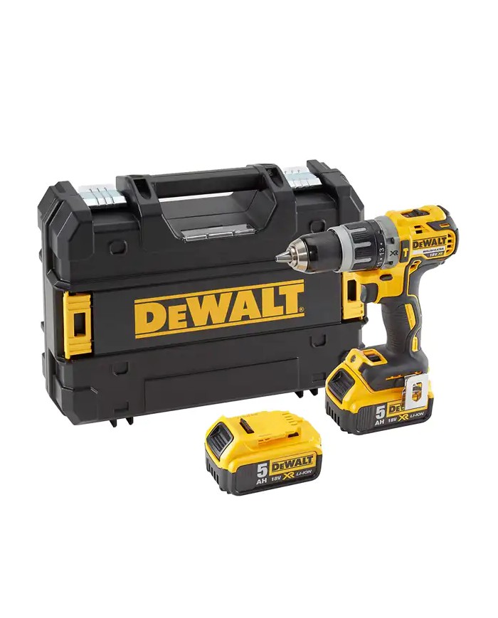 DeWALT DCD796P2-QW | Trapano Avvitatore con Percussione, 18V XR, 60Nm, 2 Velocità, 2X 5Ah, Valigetta TSTAK