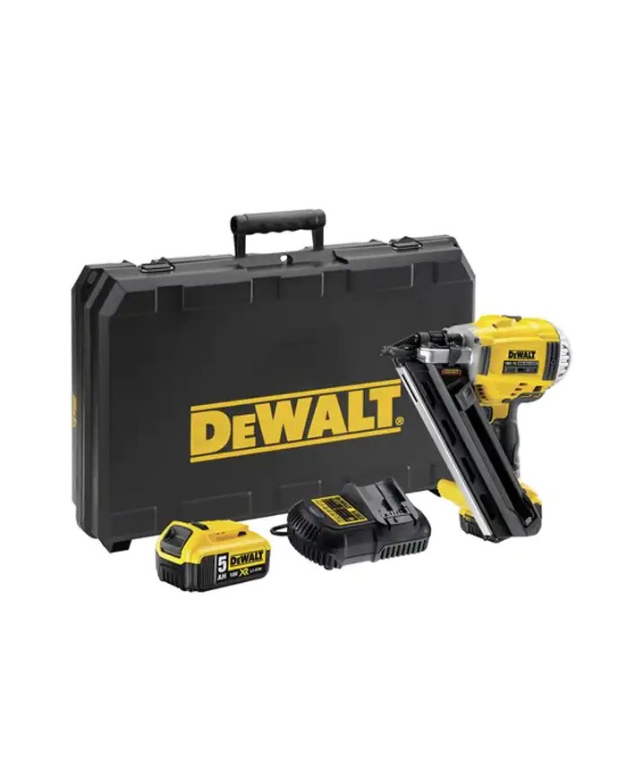 DEWALT DCN692P2-QW | Sparachiodi a Batteria per Legno, Chiodo Max 90 mm, 18V XR, 2 Velocità, 2x 5Ah, Chiodi testa a D