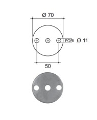 Piastra Ferro Tonda con 3 fori %%page%% |Commerciale Bosio