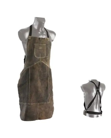 Grembiule Saldatore in Crosta MARRONE 60x90 con Taschino - TAGLIA UNICA