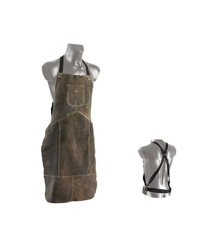 Grembiule Saldatore in Crosta MARRONE 60x90 con Taschino - TAGLIA UNICA