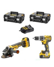 DeWALT DCK2153P2T-IT | Combo Batteria Avvitatore DCD796 + Smerigliatrice DCG405, 2X 5Ah, Caricabatterie, 2 Valigette TSTAK