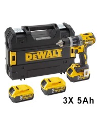 DeWALT DCD796P3-IT | Trapano Avvitatore con Percussione, 18V XR, 60Nm, 2 Velocità, 3X 5Ah, Valigetta TSTAK