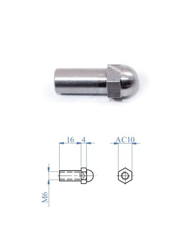 Dado cieco prolungato in Acciaio INOX M.6 mm DESTRO | AISI 316