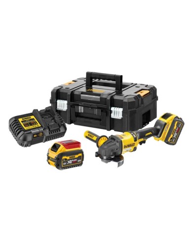 DeWALT DCG418T2-QW Smerigliatrice a Batteria 125MM, 54V FlexVolt, 2 BATTERIE 6AH