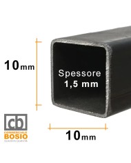 Tubolare FERRO 10x10x1,5 mm | Barre da 2 e 3 MT