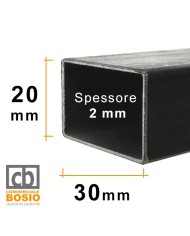 Tubolare FERRO 30x20x2 mm | Barre da 2 e 3 MT