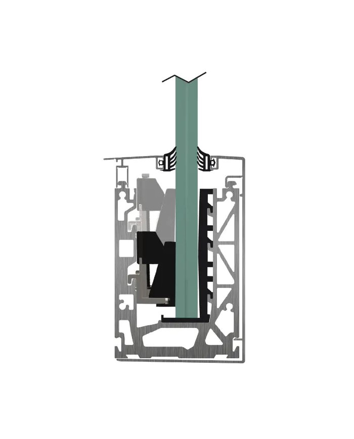 Parapetto in Vetro | Profilo Alluminio P2 SIDE - 3MT - Fissaggio Laterale per Vetro 15 - 21.52 mm [ Vetro Escluso ]