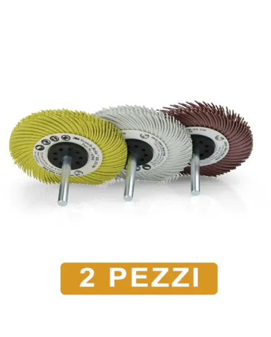 3M Bristle Spazzola radiale Ø 75 mm con gambo 6mm - 2 PEZZI | Grana 80 - 120 -220