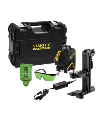 Stanley FATMAX FMHT77617-1 | Livella laser a 360° + 2 linee verticali a 90°, Raggio Verde, Ricaricabile, TSTAK