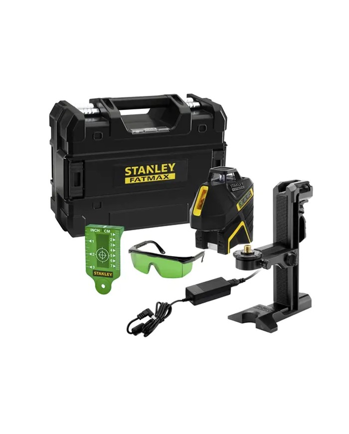Stanley FATMAX FMHT77617-1 | Livella laser a 360° + 2 linee verticali a 90°, Raggio Verde, Ricaricabile, TSTAK