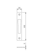 ISEO 038021 | Contropiastra in Acciaio Inox per catenaccio rotante