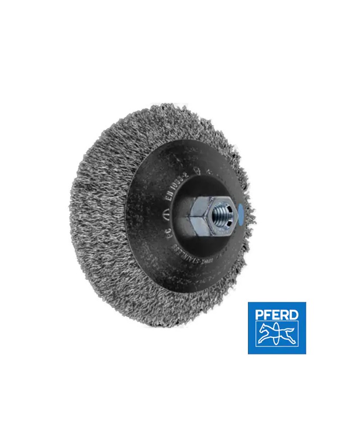 Spazzola Acciaio Inox per Smerigliatrice Ø 125/M14 filo non ritorto 0.35mm | PFERD 43220121