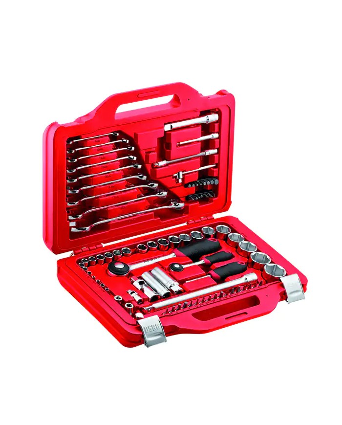 USAG U06010010 | Valigetta assortita con bussole esagonali e chiavi combinate 82 pezzi