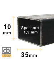 Tubolare FERRO 35x10x1,5 mm | Barre da 2 e 3 MT