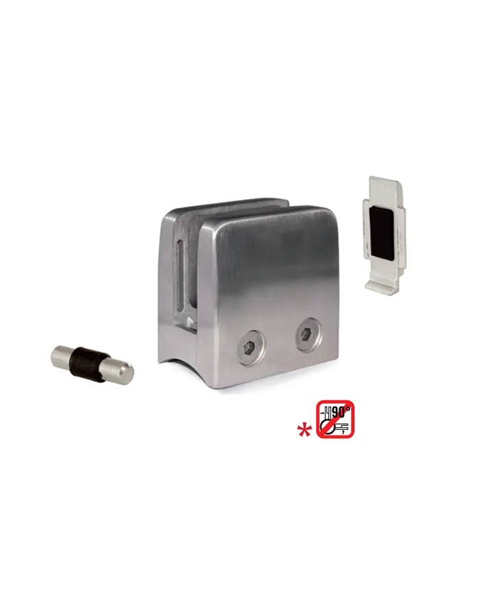 Pinze per VETRO Acciaio INOX con base per TUBO 42,4 - 55x55x35 mm | AISI304