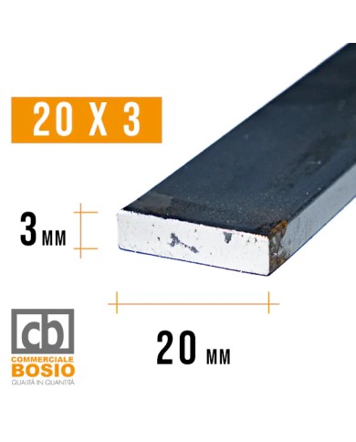Ferro PIATTO 20x 3 mm | Barre da 2 e 3 MT