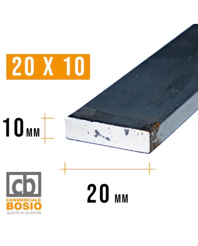 Ferro PIATTO 20x10 mm | Barre da 2 e 3 MT