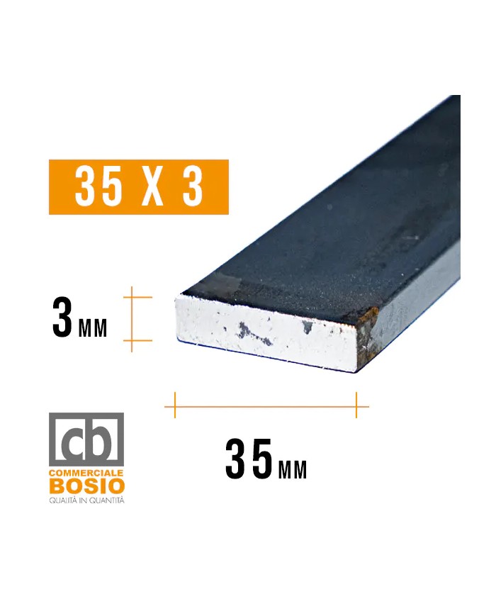 Ferro PIATTO 35x 3 mm | Barre da 2 e 3 MT