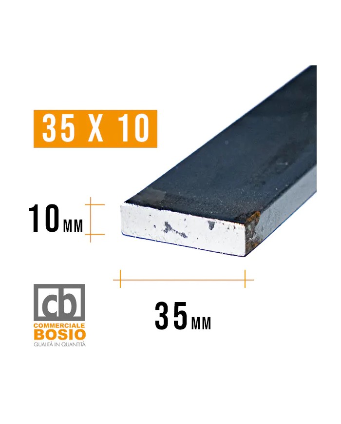 Ferro PIATTO 35x10 mm | Barre da 2 e 3 MT