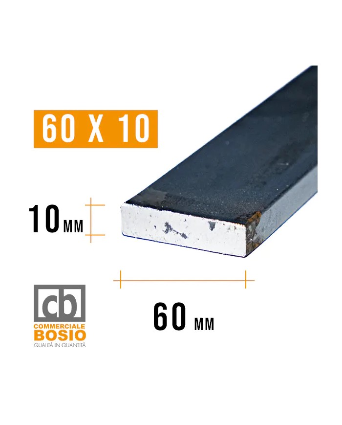 Ferro PIATTO 60x10 mm | Barre da 2 e 3 MT