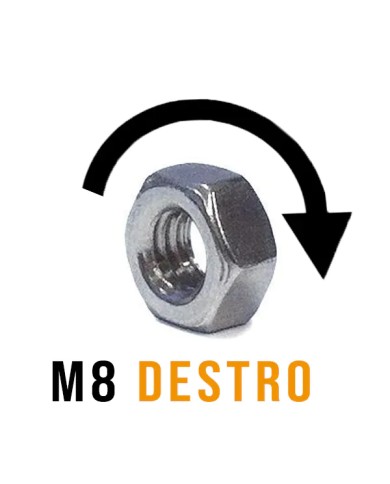 Dado Acciaio INOX M8 DESTRO | AISI 316