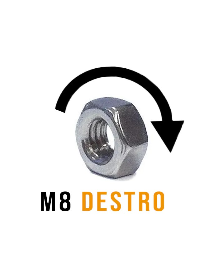 Dado Acciaio INOX M8 DESTRO | AISI 316