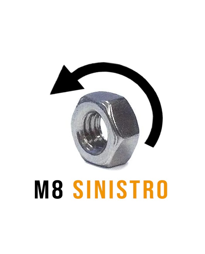 Dado Acciaio INOX M8 Sinistro | AISI 316