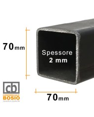 Tubolare FERRO 70x70x2 mm | Barre da 2 e 3 MT