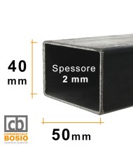 Tubolare FERRO 50x40x2 mm | Barre da 2 e 3 MT