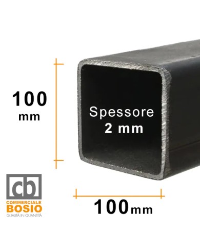 Tubolare FERRO 100x100x2 mm | 6 MT