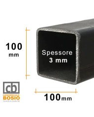 Tubolare FERRO 100x100x3 mm | 6 MT