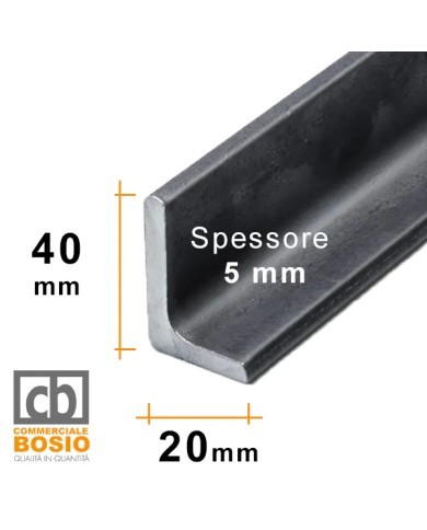 Ferro a ELLE 40x20 mm spessore 5mm | GREZZO