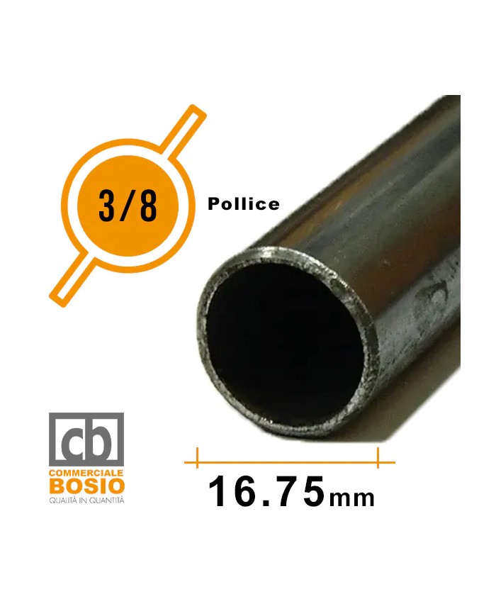 Tubo in Ferro Ø 16,75 mm - 3/8 di pollice | Carpenteria Grezzo