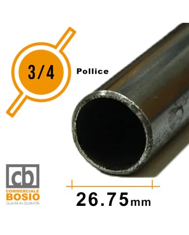 Tubo in Ferro Ø 26,75 mm - 3/4 pollice | Carpenteria Grezzo