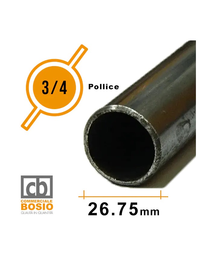 Tubo in Ferro Ø 26,75 mm - 3/4 pollice | Carpenteria Grezzo
