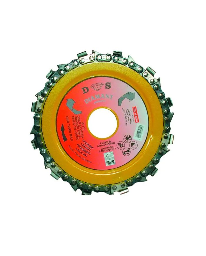 Disco a catena per smerigliatrice per taglio legno Ø 115 mm