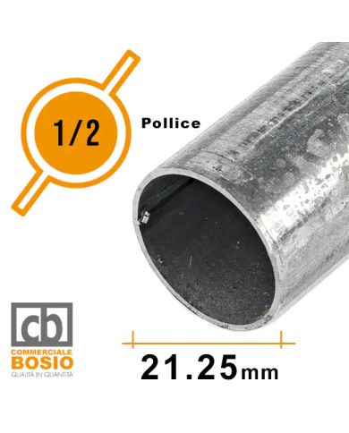 Tubo in Ferro Ø 21,25 mm - 1/2 pollice | Carpenteria Zincato