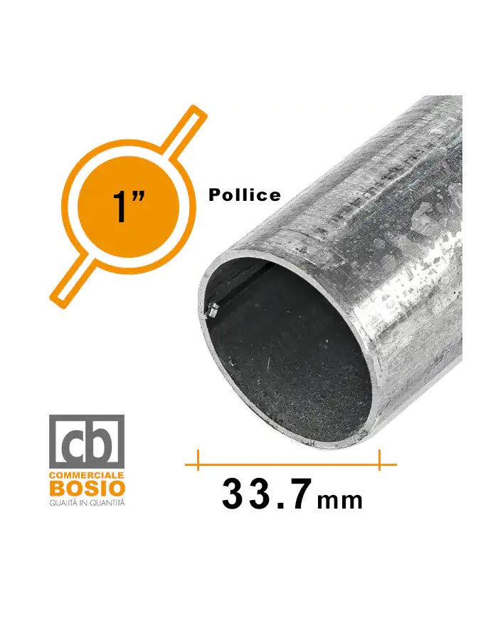 Tubo in Ferro Ø 33,7 mm - 1 pollice | Carpenteria Zincato