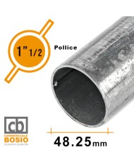 Tubo in Ferro Ø 48,25 mm - 1" 1/2 pollici | Carpenteria Zincato