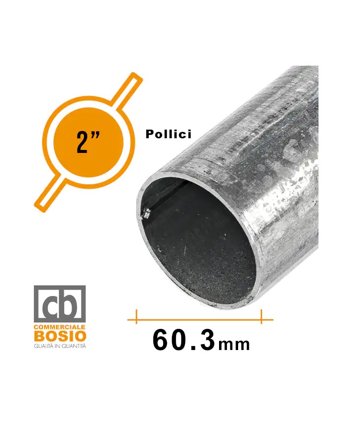 Tubo in Ferro Ø 60,3 mm - 2 pollici | Carpenteria Zincato