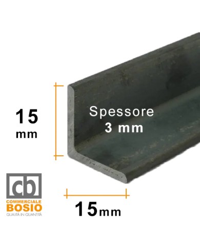Angolare in ferro 15x15 mm spessore 3 mm | GREZZO