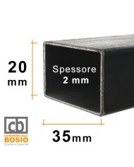 Tubolare FERRO 35x20x2 mm | Barre da 2 e 3 MT